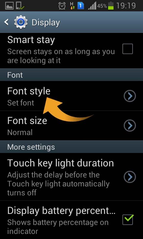 Android-settings-display-font style