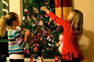 decorating christmas tree